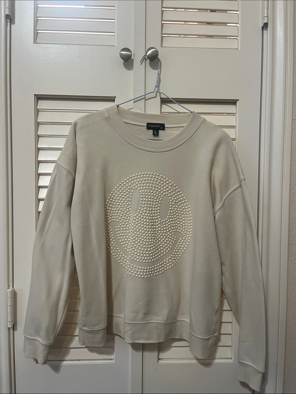 Originals Cream Smiley Studded Crewneck Sweatshirt